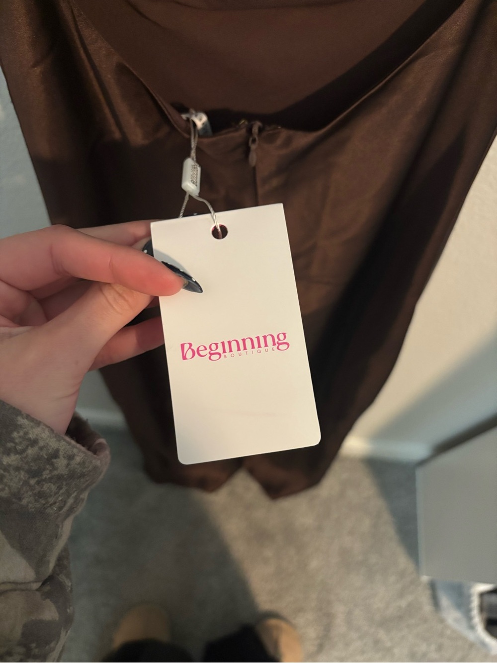 Beginning Boutique Scarlette Brown Maxi Dress - Picture 12 of 16